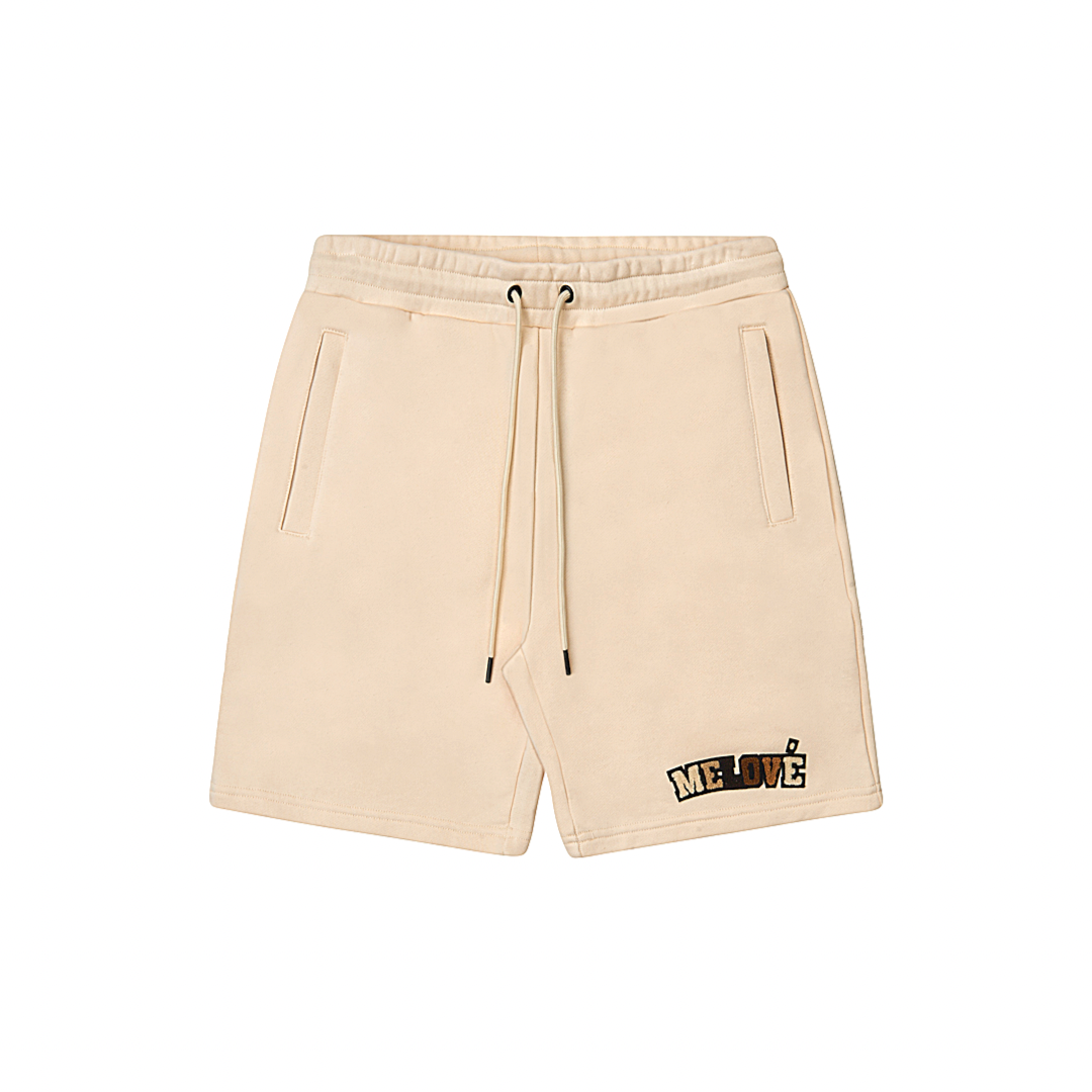 Melové Cream Chenille Shorts (Brown Logo)