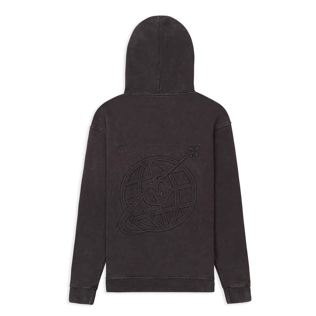 Melové Airways Oversized Hoodie (Black Stone Wash)